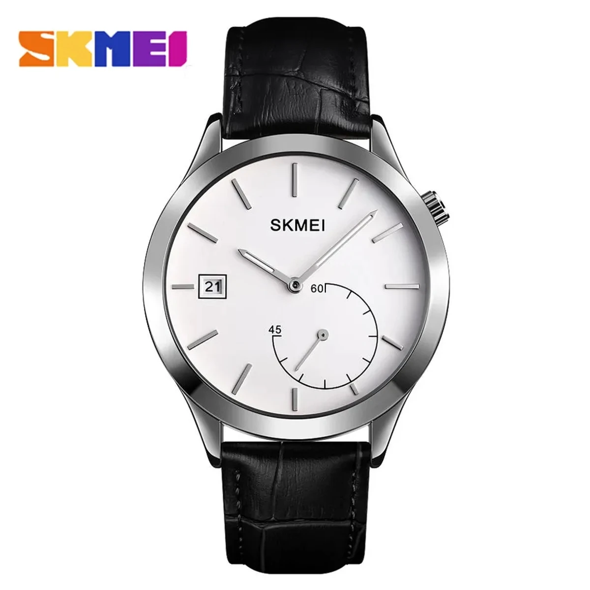 SKMEI Watch Quartz Business Fashion Casual Watches Leather 30m Waterproof Watch Birthday Gift Wristwatch Mens Clock