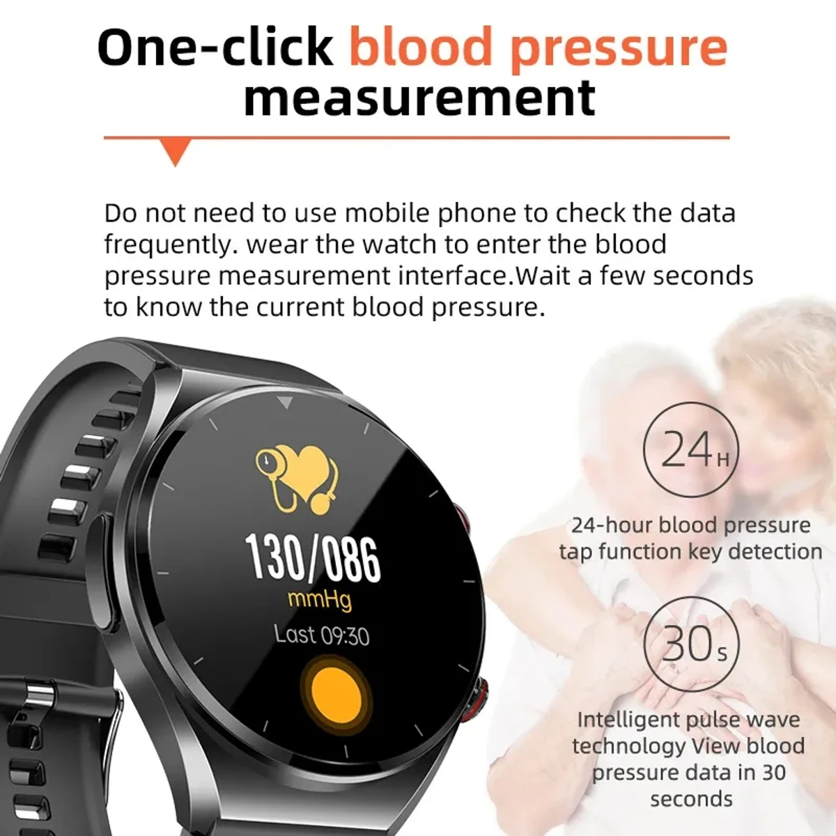 ECG+PPG Noninvasive Blood Sugar HRV Smart Watch Men Heart Rate Blood Oxygen Health Smartwatch  Waterproof Sports Watch - Image 4