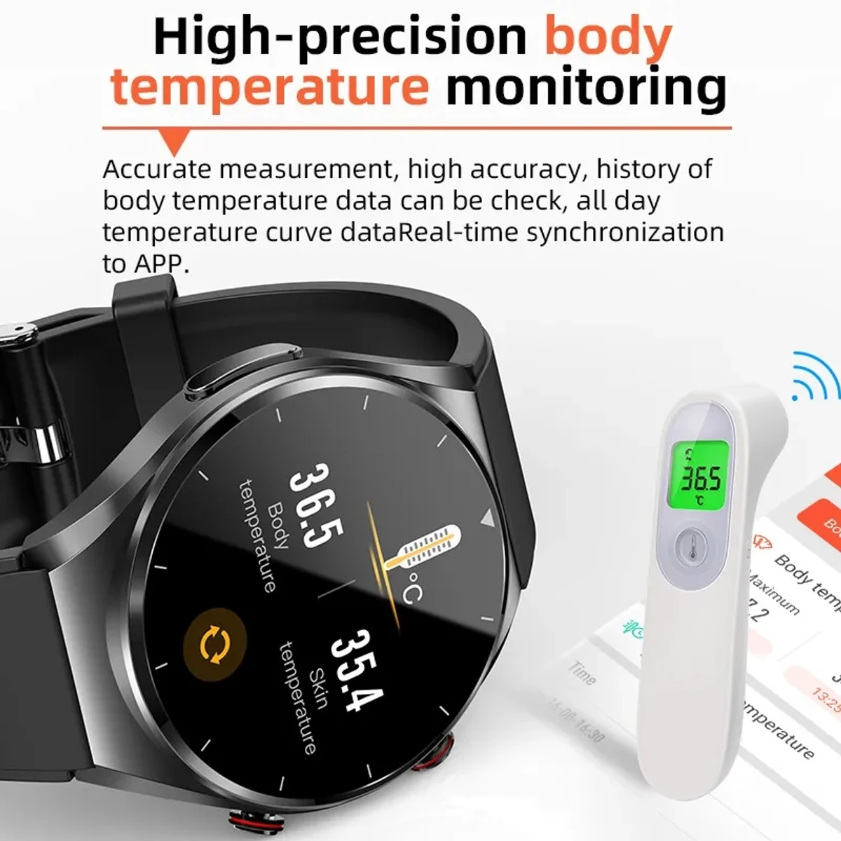 ECG+PPG Noninvasive Blood Sugar HRV Smart Watch Men Heart Rate Blood Oxygen Health Smartwatch  Waterproof Sports Watch - Image 3