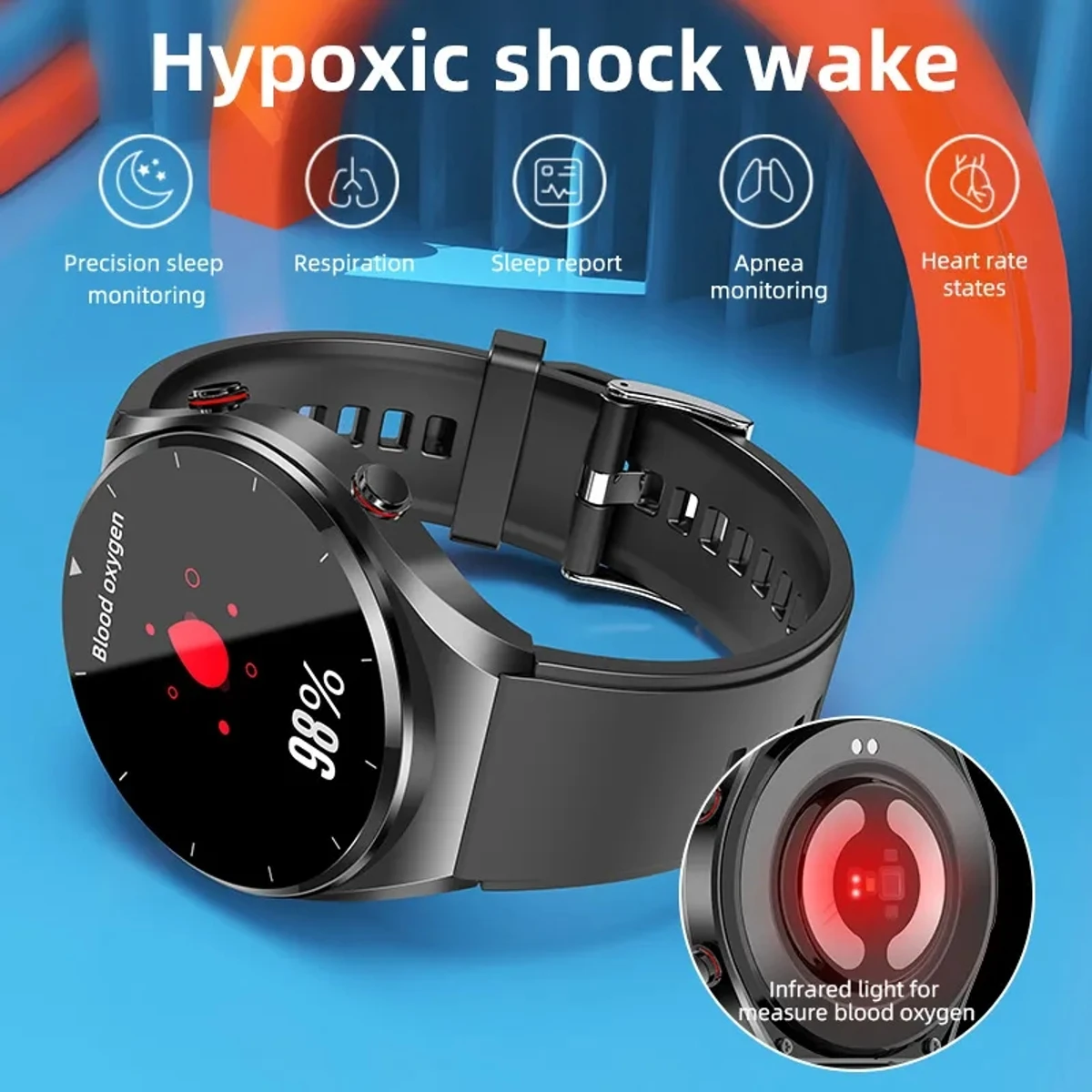 ECG+PPG Noninvasive Blood Sugar HRV Smart Watch Men Heart Rate Blood Oxygen Health Smartwatch  Waterproof Sports Watch