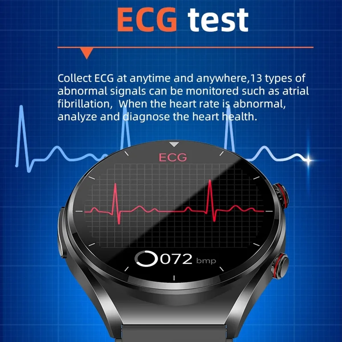 ECG+PPG Noninvasive Blood Sugar HRV Smart Watch Men Heart Rate Blood Oxygen Health Smartwatch  Waterproof Sports Watch - Image 5