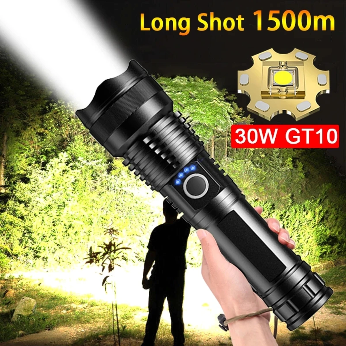 XHP50 Waterproof High Lumens LED Flashlight - Image 3