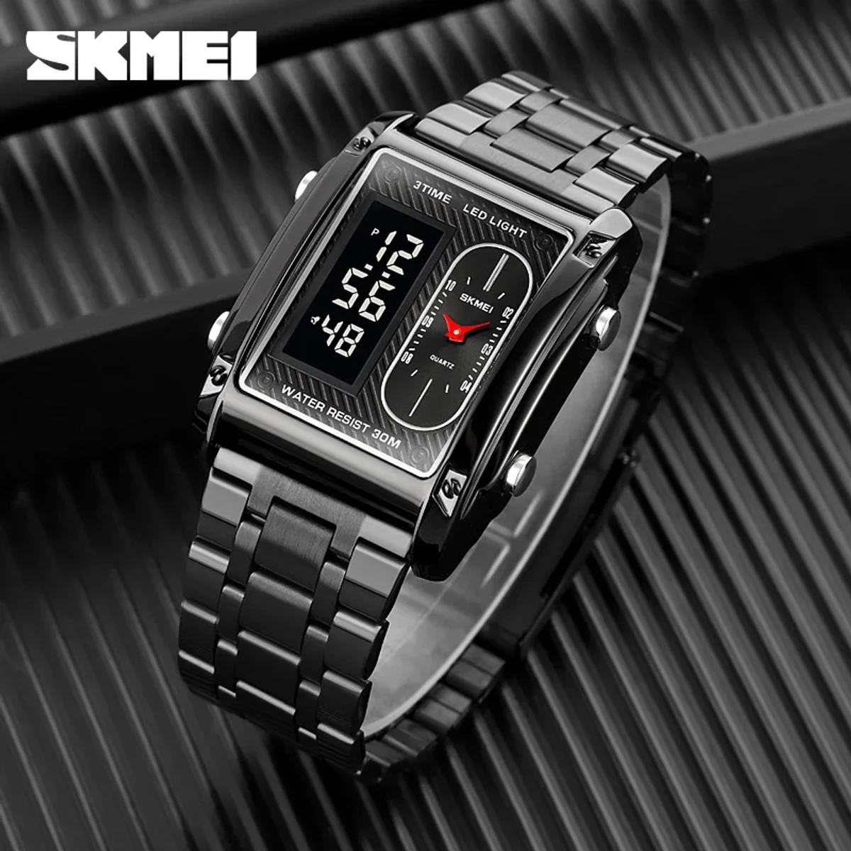 SKMEI 1868 Rectangular Men Watch Alarm Clock Calendar Men's Watches Pointer Waterproof Electronic Wristwatch Reloj Masculio 1888