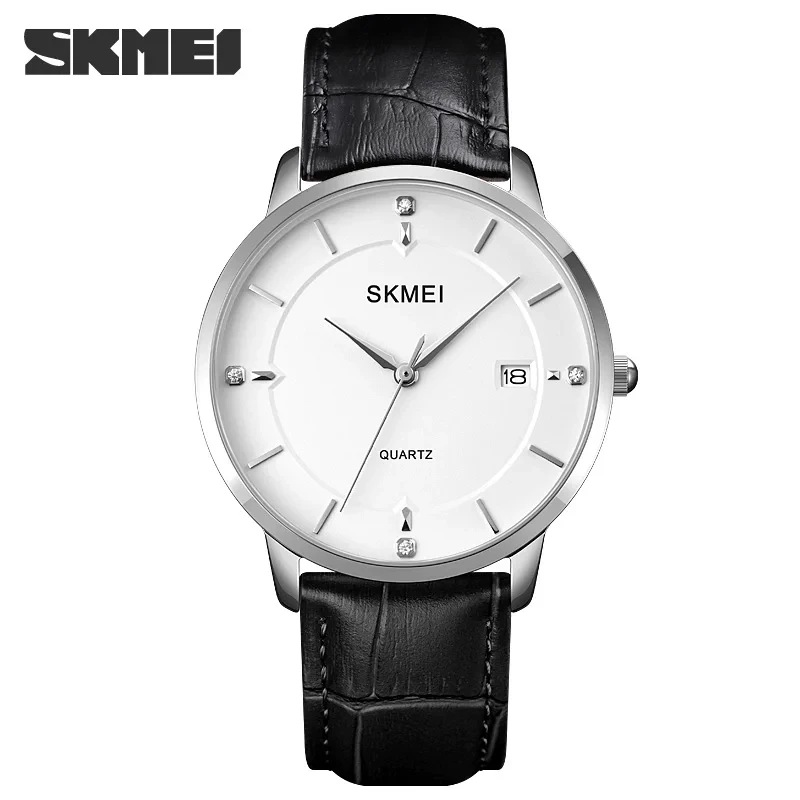 Skmei Simple Men's Watch Men's Business Calendar Waterproof Quartz Leather Belt Watch