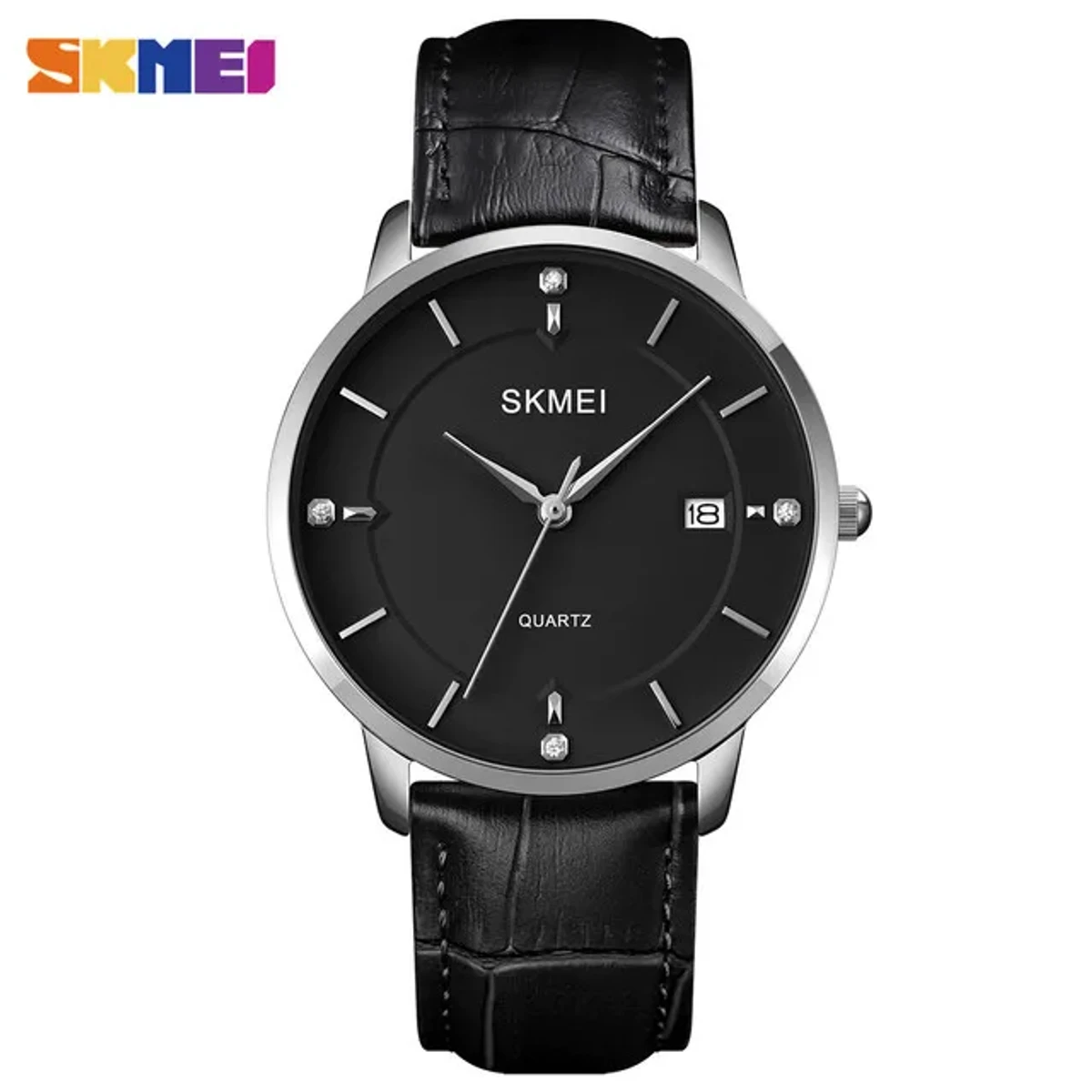 Skmei Simple Men's Watch Men's Business Calendar Waterproof Quartz Leather Belt Watch