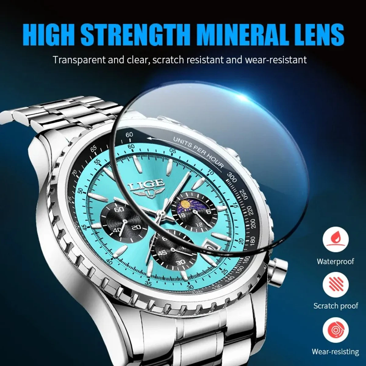 Men Watch LIGE Luxury Waterproof Watches Mens Quartz Wristwatch Men's Gift Date Clock Watch for Men Fashion Luminous Watches Man