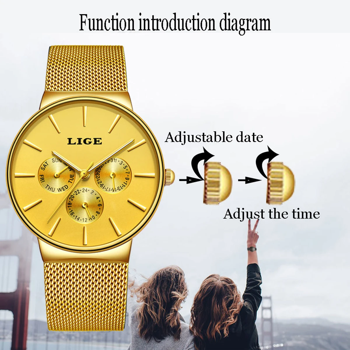 LIGE Luxury SWISH Watch - Image 4