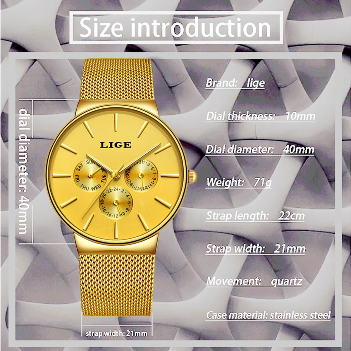 LIGE Luxury SWISH Watch - Image 5