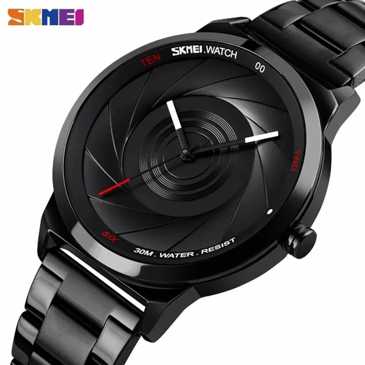 SKMEI 9210 Fashion 3D Fashion Dial Mens Watch Top Brand Luxury Full Steel Business 30 Waterproof Watch reloj Sport Quartz Watch