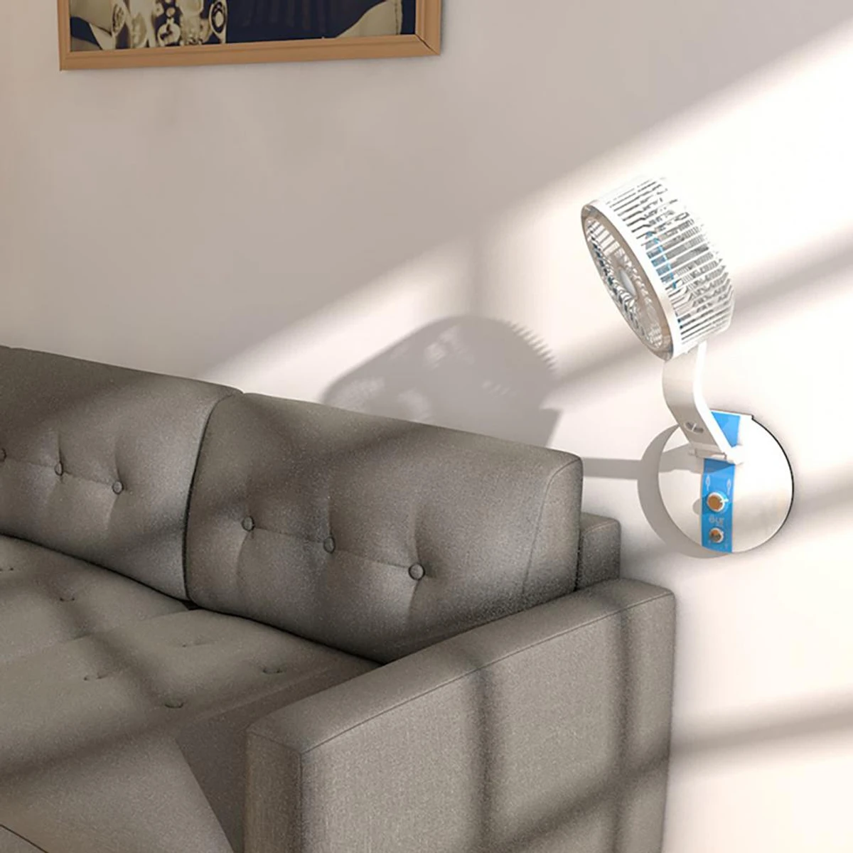 Rechargeable Folding Table Fan with Led Light