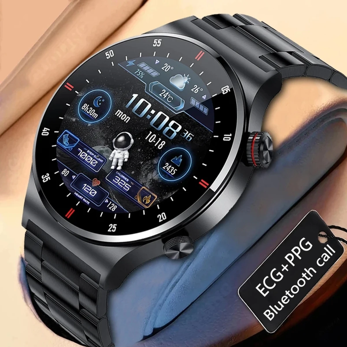 LIGE ECG, PPG, NFC Door Lock / Unlock Smart Watch