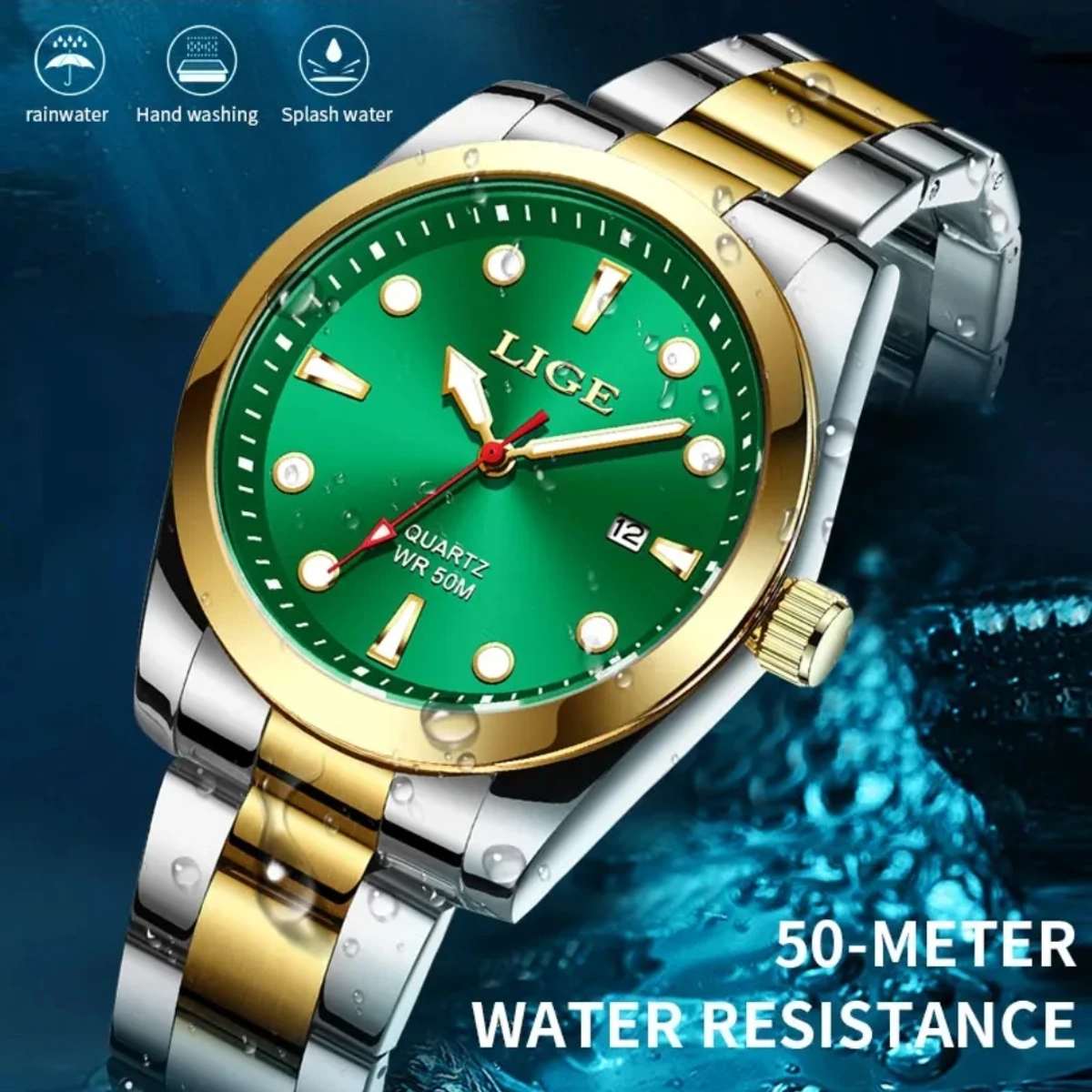 Mens Watches LIGE Top Brand Luxury Waterproof Ultra Thin Date Clock Male Steel Strap Casual Quartz Watch Men Sports Wrist Watch