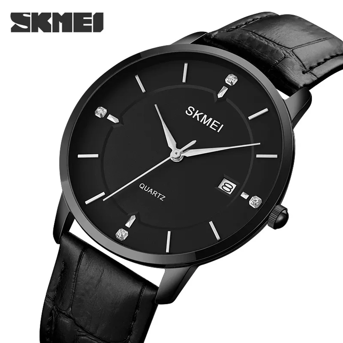 SKMEI 1801 Leather Quartz Watch Wateproof Fashion Watch