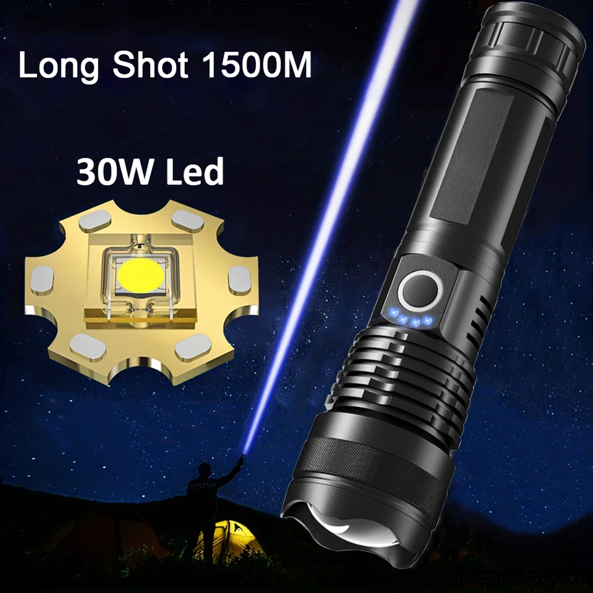 XHP50 Waterproof High Lumens LED Flashlight