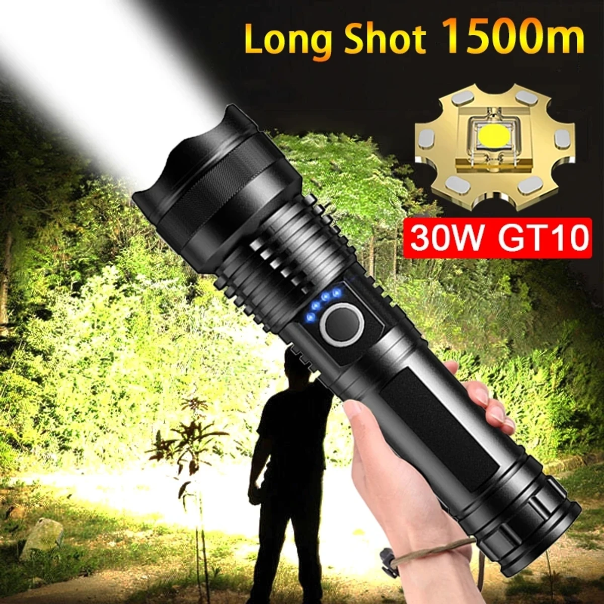 XHP50 Waterproof High Lumens LED Flashlight