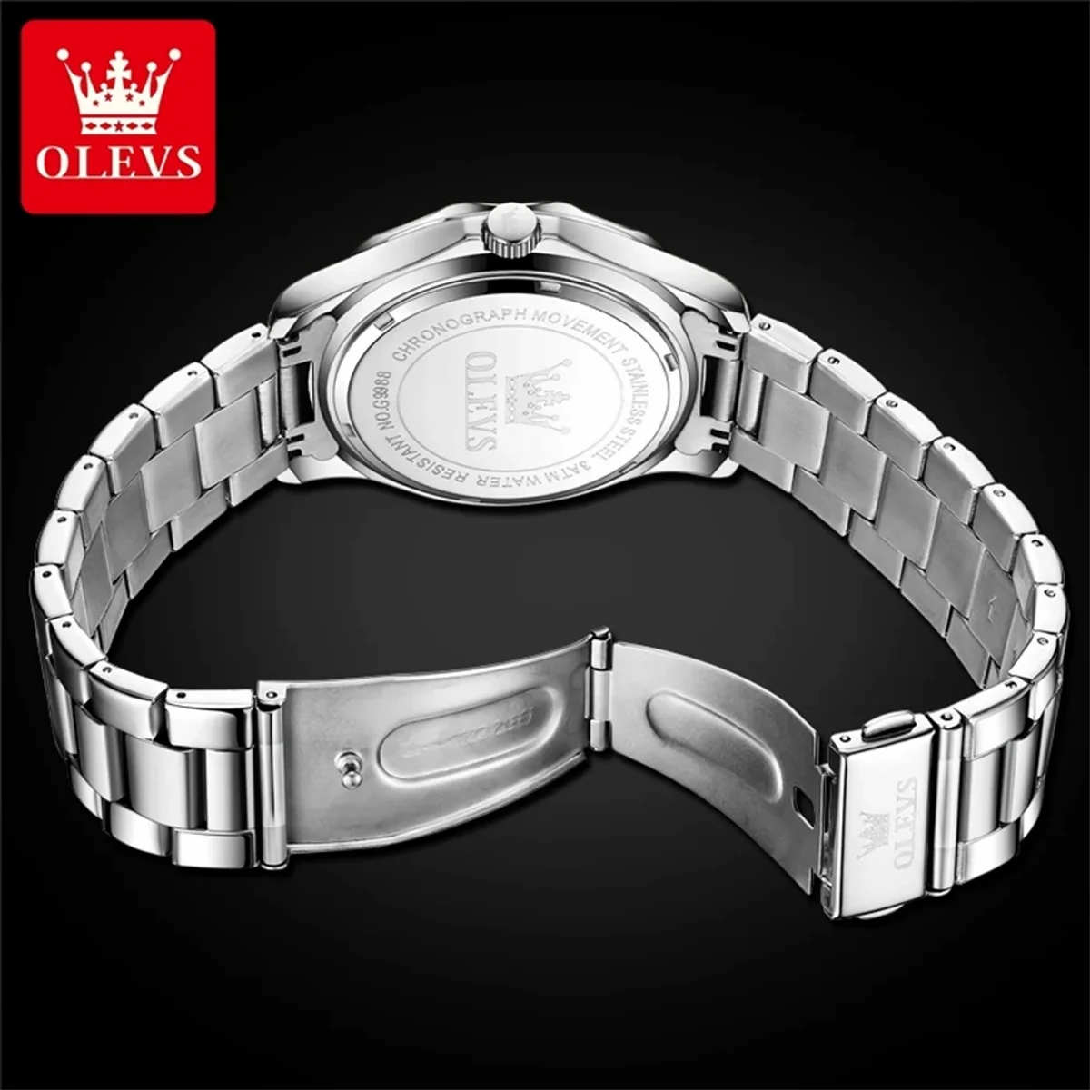 OLEVS 9988 Number Dial Luxury Quartz Watch For Men Original Top Brand Wristwatch Waterproof Luminous Calendar Business Man Watch