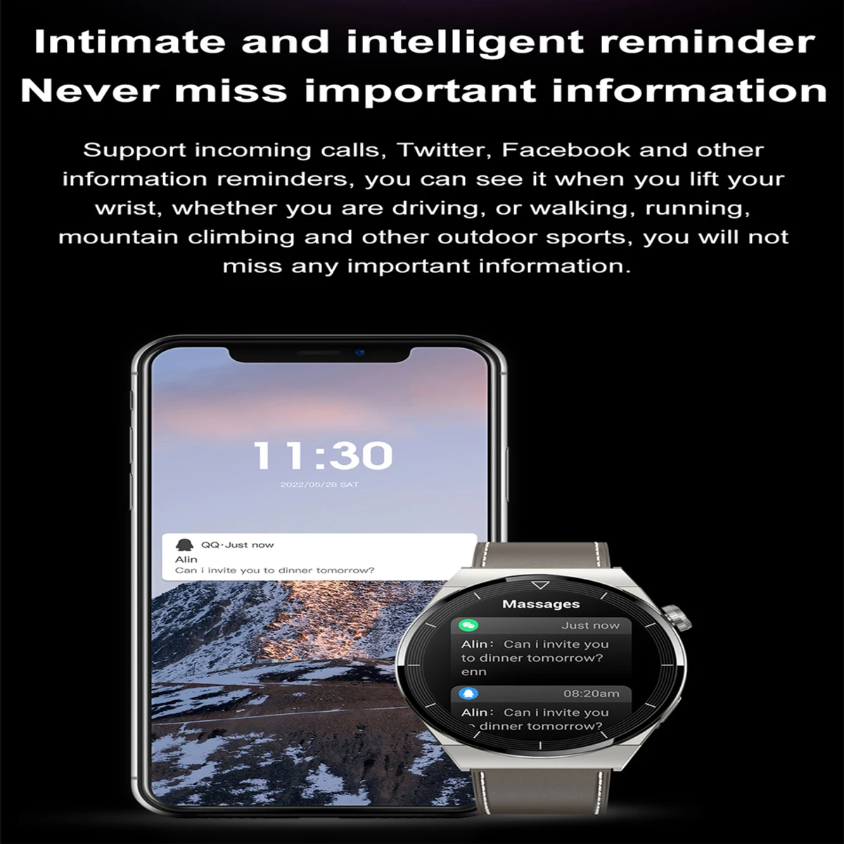 LIGE Smart Watch GT3 AMOLED HD Screen