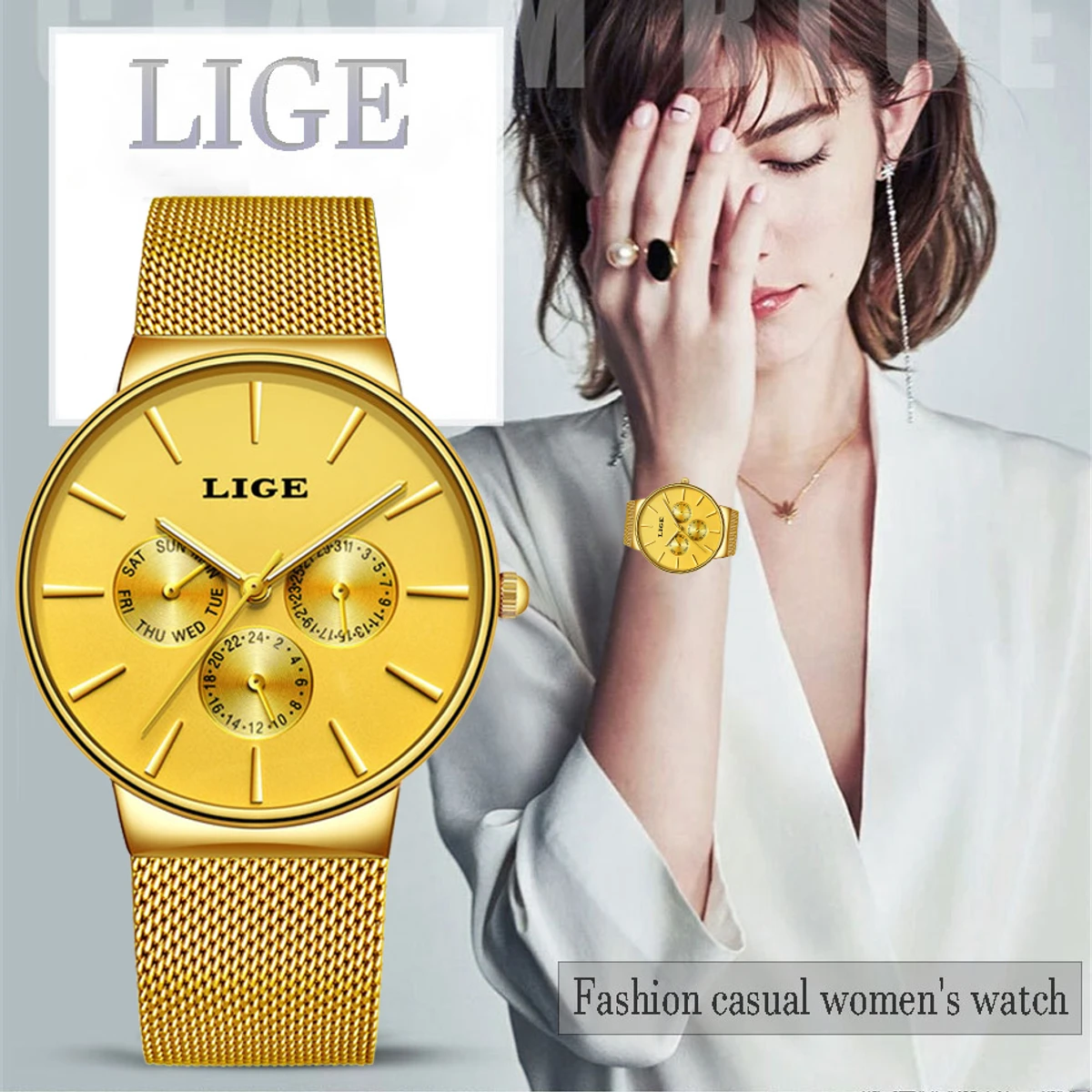 LIGE Luxury SWISH Watch