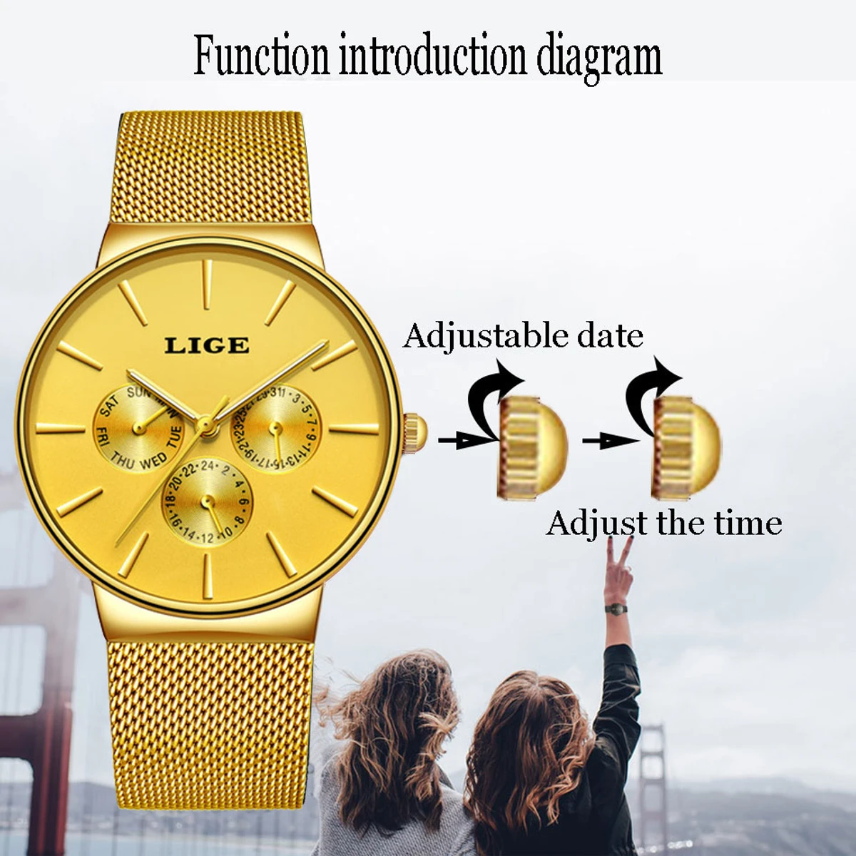 LIGE Luxury SWISH Watch