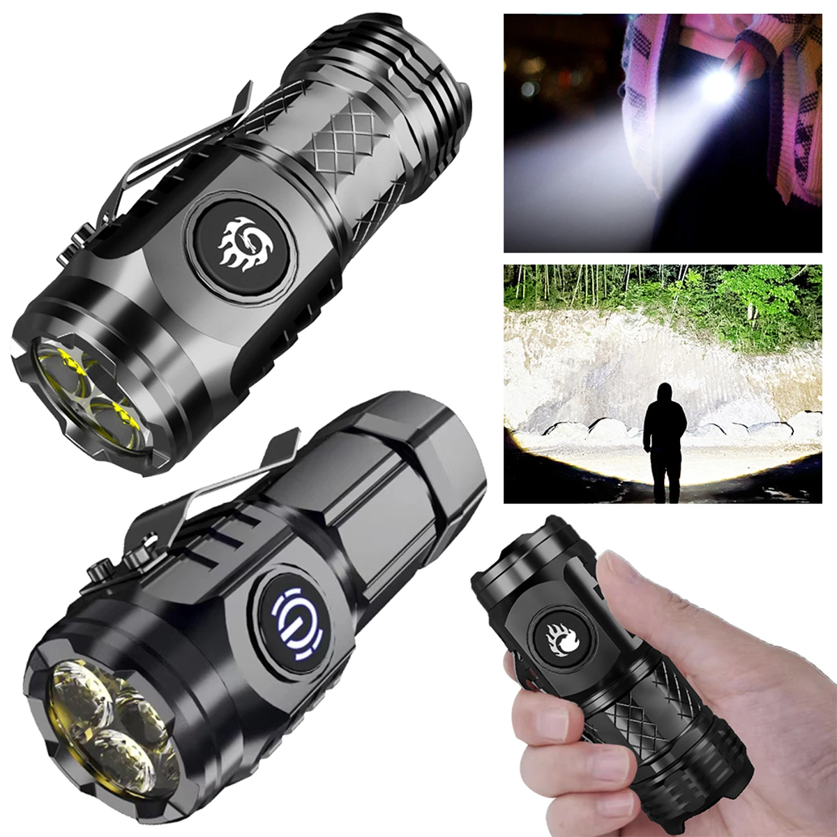 High Power LED Flashlight Torch 20W Ultra Powerful LED Flashlight USB Rechargeable LED Tactical Flashlights