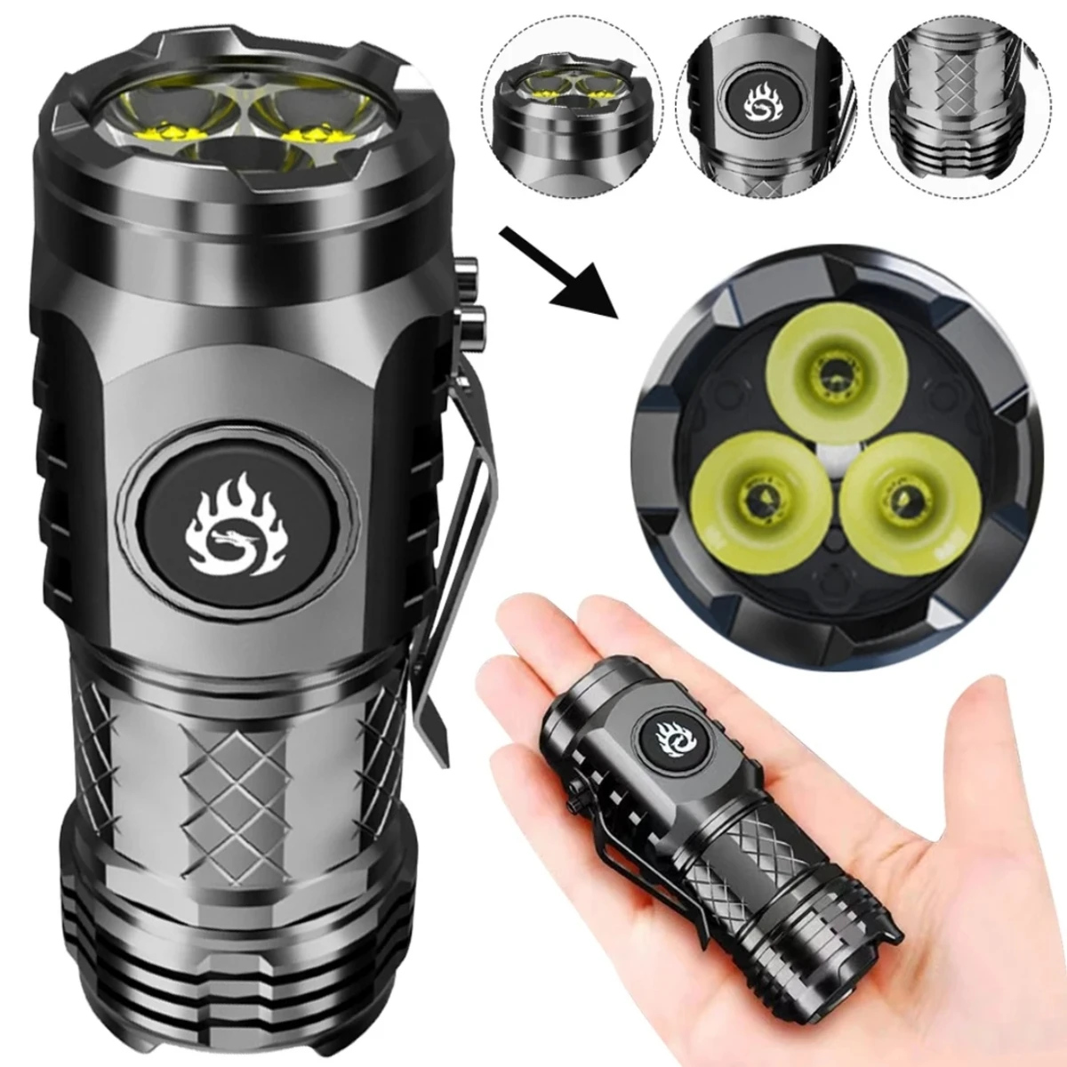 High Power LED Flashlight Torch 20W Ultra Powerful LED Flashlight USB Rechargeable LED Tactical Flashlights